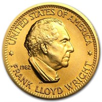 Us Mint .5oz Gold Commemorative Frank Lloyd Wright