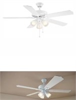 Brookhurst Indoor White Ceiling Fan Model YG268-WH