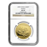 2009 China 1 Oz Gold Panda Ms-69 Ngc