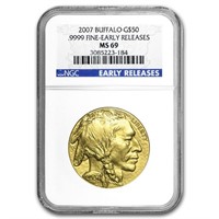 2007 1 Oz Gold Buffalo Ms-69 Ngc (early Releases)