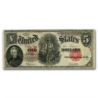 1907 $5.00 Legal Tender Woodchopper Vf (fr#91)