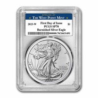 2023-w 1 Oz Burnished Silver Eagle Sp-70 Pcgs Fdi