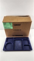 (24) Blue Cambro 6 Compartment Trays, used