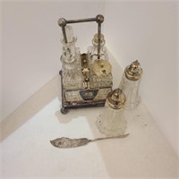 Silver Plated Condiment Cady, S&P Shakers & more