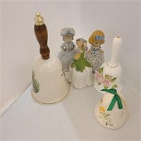 Vintage Porcelain & China Bells Lot