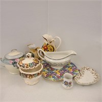 Vintage china/porcelain pitchers, bowls & plates