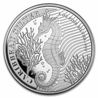 2023 Barbados 1 Oz Silver Caribbean Seahorse Bu