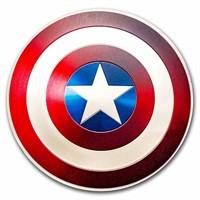 2023 5 Oz Silver $10 Marvel Captain America Shield