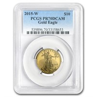 2015-w 1/4 Oz Proof American Gold Eagle Pr-70 Pcgs