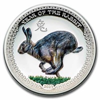2023 Palau 1 Oz Silver $5 Year Of The Rabbit Color