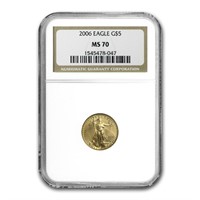 2006 1/10 Oz American Gold Eagle Ms-70 Ngc