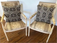 67 - PAIR OF MATCHING CHAIRS W/ TOSS PILLOWS