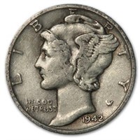 1942-s Mercury Dime Xf