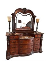 Dresser with Marble Insert Top & Mirror(BR)