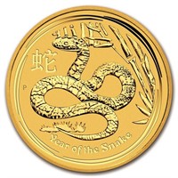 2013 Australia 1/10oz Gold Lunar Snake Bu Series 2