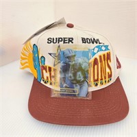 Larry Brown MLB Card & Signed Super Bowl Champ Hat