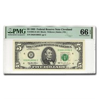 1995 (d-cleveland) $5 Frn Cu-66 Epq (fr#1985-d)