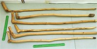 Wood hand carved walking canes