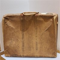 Vintage Leather Suitcase w/ brass hardwae