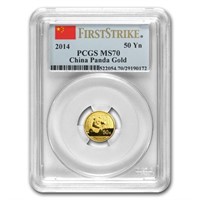 2014 China 1/10oz Gold Panda Ms70 Pcgs Firststrike