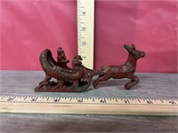 Vintage Cast Santa, Sleigh & Reindeer