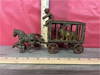 Vintage Cast Circus Horses & Wagon