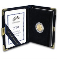 2010-w 1/10oz Pf American Gold Eagle W/box & Coa