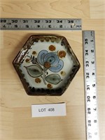 Small Pottery Tray, Hexagon , Flower