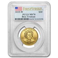 2015-w 1/2oz Gold Bess Truman Ms70 Firststrike