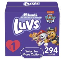 $40 Luvs paw patrol Sz 1 diapers 294 ct