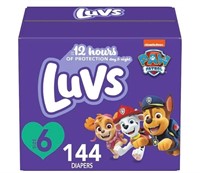 $70 Luvs Paw patrol Sz 6 diapers 144 ct