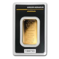 1oz Gold Bar Argor-heraeus Kinebar Design In Assay