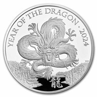 2024 Great Britain 1 Oz Ag Year Of The Dragon Pf