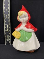 Vintage Little Red Riding Hood Ceramic Cookie Jar