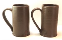Hand Thrown Pottery Tankards Signed/Marked