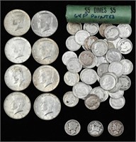 104 PC. SILVER DIMES & HALF DOLLARS