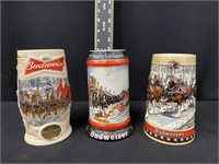 Group of Vintage Budweiser Collector Beer Steins