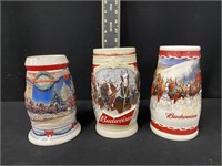 Group of Vintage Budweiser Collector Beer Steins