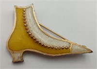 Vintage Joy Pin White & Yellow Ladies Shoe
