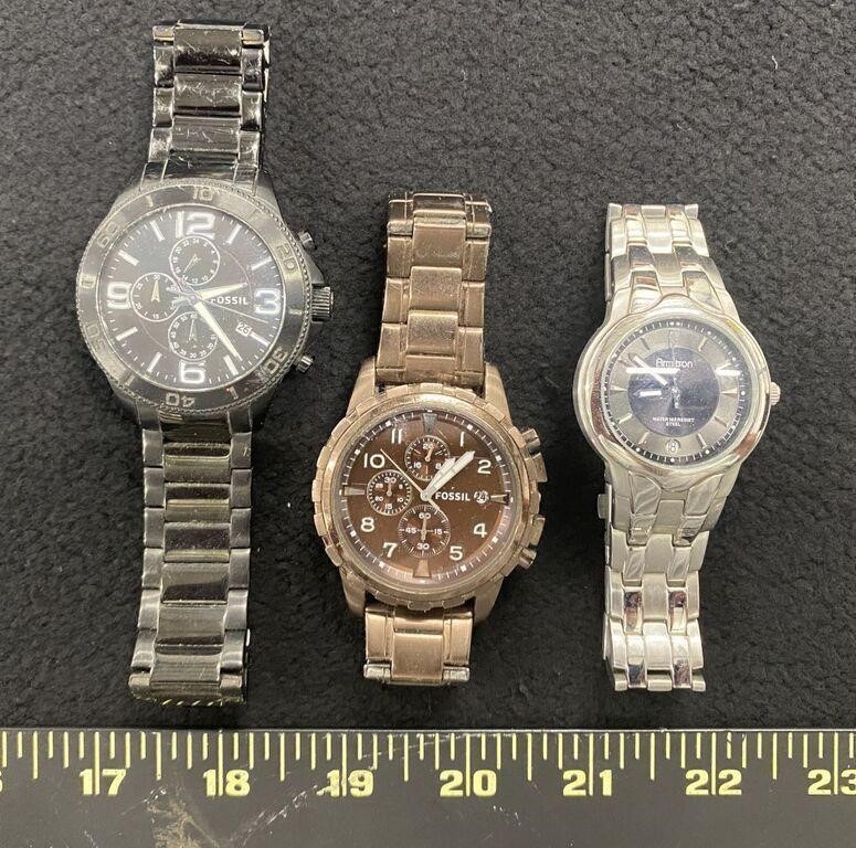 Nice Group of Mens Watches - Fossil, Armitron