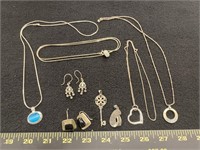 Group of Ladies Sterling Silver Jewelry