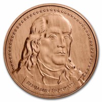 1 Oz Copper Rnd - Founders Of Liberty: Franklin