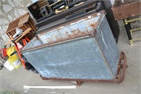 Antique metal bin on wheels ~ Mining Cart RR Cart?