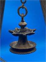 Hanging Seven Wick Bronze Oil Lamp