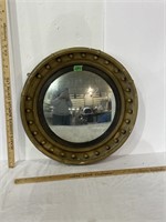 Antique bowed framed mirror