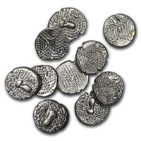 11th Century Chalukya Empire Silver Drachm Xf