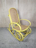 YELLOW BENTWOOD ROCKING CHAIR
