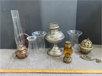 Oil lamps and extra chimneys