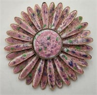 Vintage Pink Fired Enamel Layered Pin