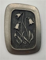 Unusual Signed Pewter Pin From Sweden
